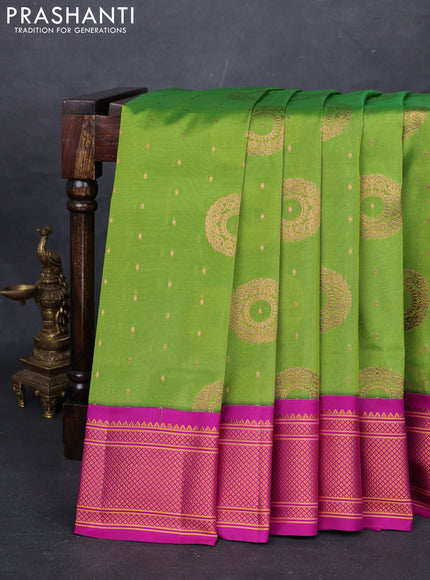 Green & Pink Semi Paithani Silk Saree