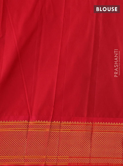 Violet & Red Semi Paithani Silk Saree