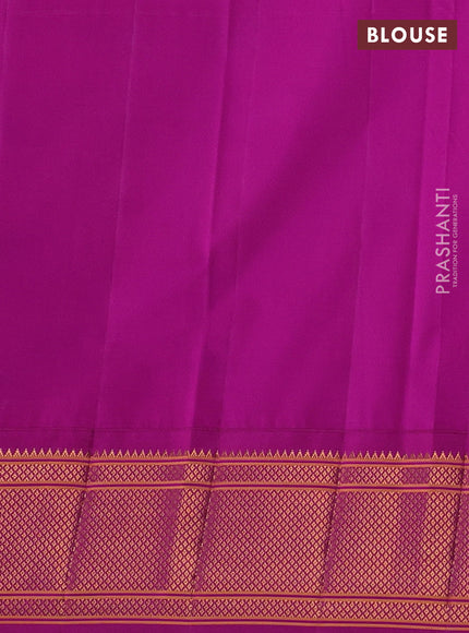 Cream & Magenta Pink Semi Paithani Silk Saree