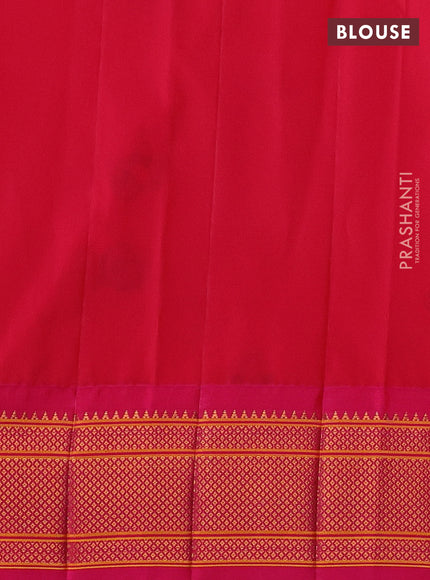 Mango Yellow & Pink Semi Paithani Silk Saree