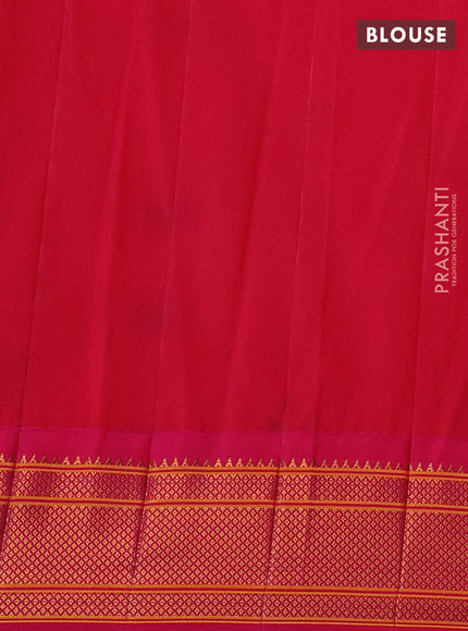 Teal Blue & Pink Semi Paithani Silk Saree