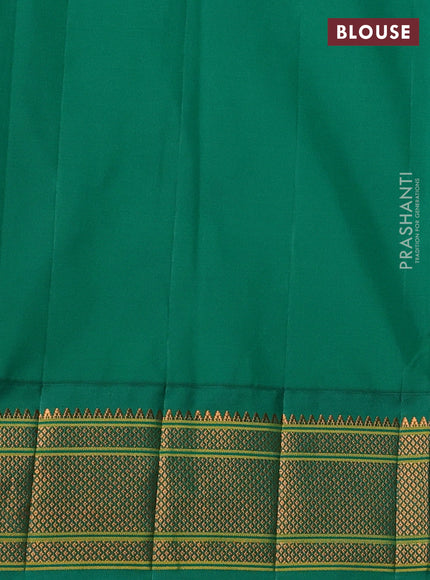 Wine & Green Semi Paithani Silk Saree