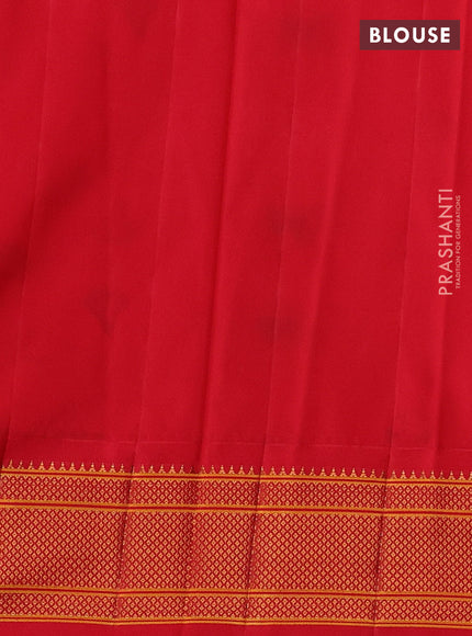 Wine & Red Semi Paithani Silk Saree