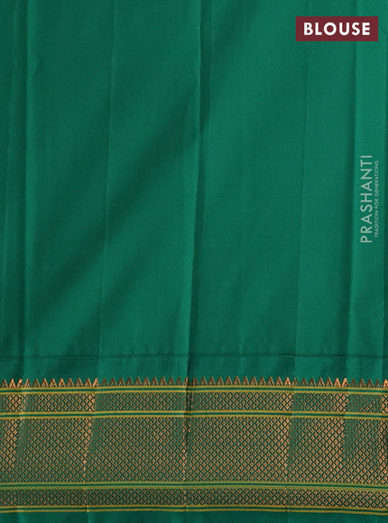 Violet & Green Semi Paithani Silk Saree