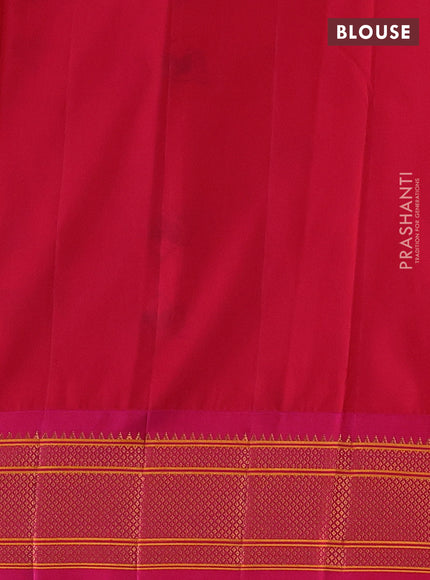 Peacock Blue & Pink Semi Paithani Silk Saree