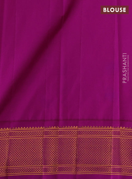 Peach Orange & Magenta Pink Semi Paithani Silk Saree