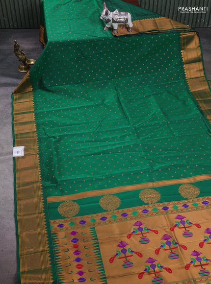 Green Semi Paithani Silk Saree