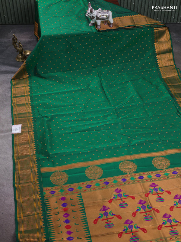 Green Semi Paithani Silk Saree