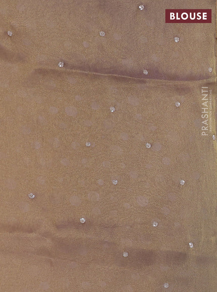 Pastel Lavender Tissue Silk Embroidery Saree