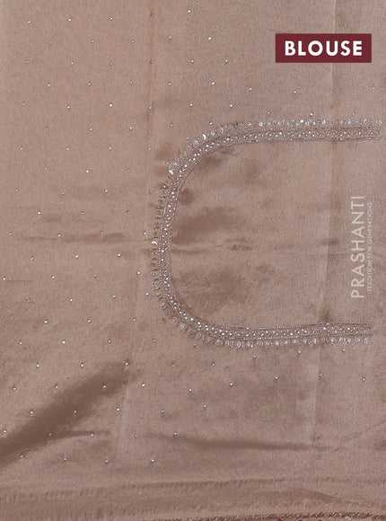 Pastel Peach Tissue Silk Embroidery Saree
