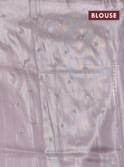 Pastel Pink Tissue Silk Embroidery Saree