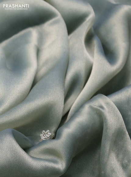 Pastel Green Tissue Silk Embroidery Saree