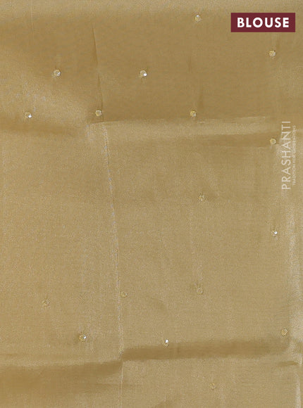 Yellow Tissue Silk Embroidery Saree