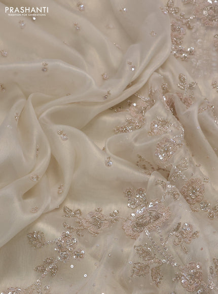 Off white Tissue Silk Embroidery Saree