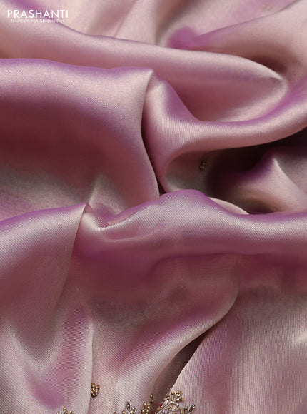 Lavender Tissue Silk Embroidery Saree