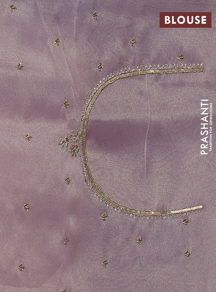 Lavender Tissue Silk Embroidery Saree