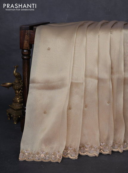 Lavender Tissue Silk Embroidery Saree