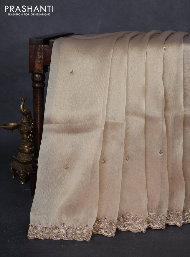 Lavender Tissue Silk Embroidery Saree