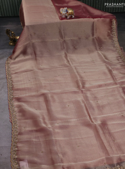 Lavender Tissue Silk Embroidery Saree