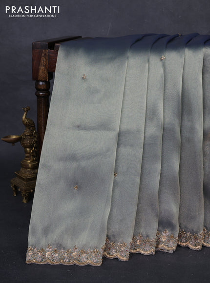 Lavender Tissue Silk Embroidery Saree