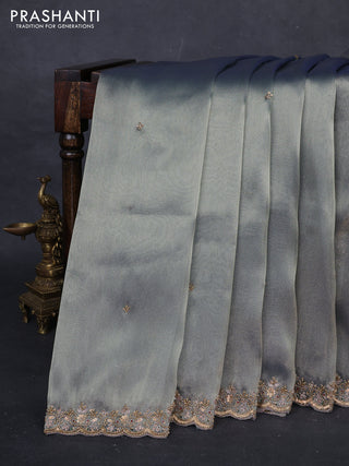 Lavender Tissue Silk Embroidery Saree