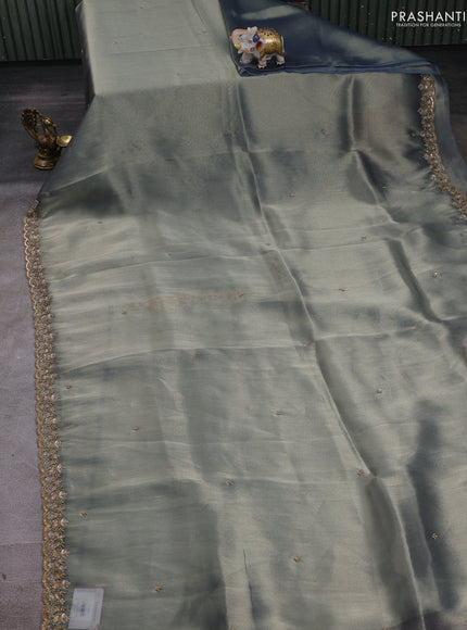 Lavender Tissue Silk Embroidery Saree