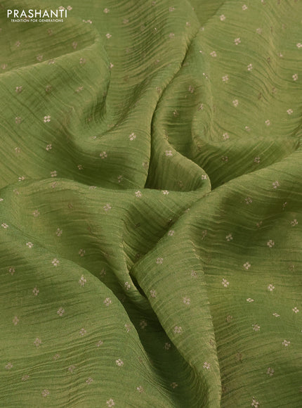 Green Tissue Silk Embroidery Saree