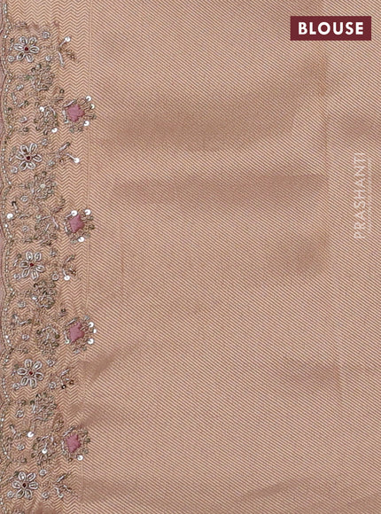 Peach Banarasi silk Embroidery Saree