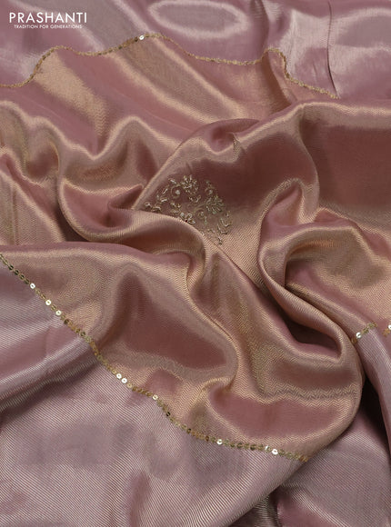 Pastel Pink Banarasi silk Embroidery Saree