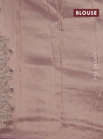 Pastel Pink Banarasi silk Embroidery Saree