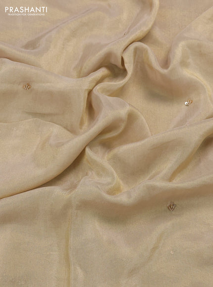 Beige Tissue Silk Embroidery Saree