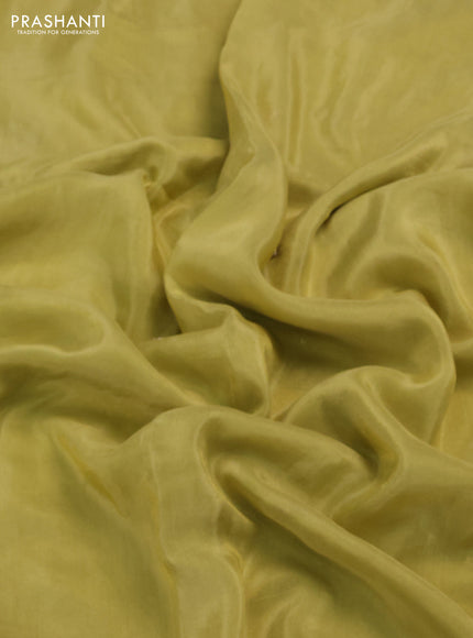 Yellow Tissue Silk Embroidery Saree