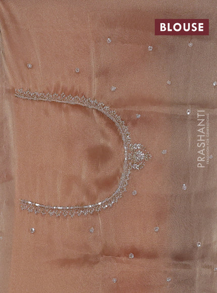 Orange Organza Silk Embroidery Saree
