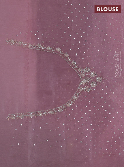 Pastel Pink Crushed Tissue Silk Embroidery Saree