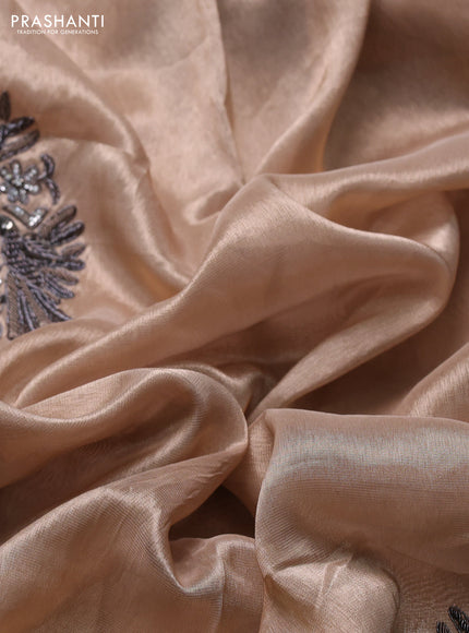 Sandal Tissue Silk Embroidery Saree