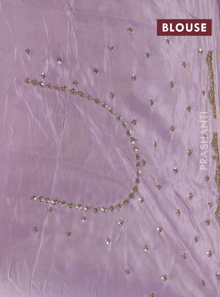 Lavender Tissue Silk Embroidery Saree
