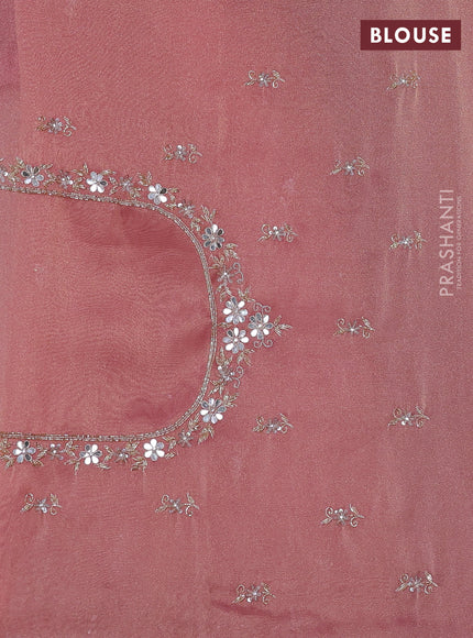 Pink Tissue Silk Embroidery Saree