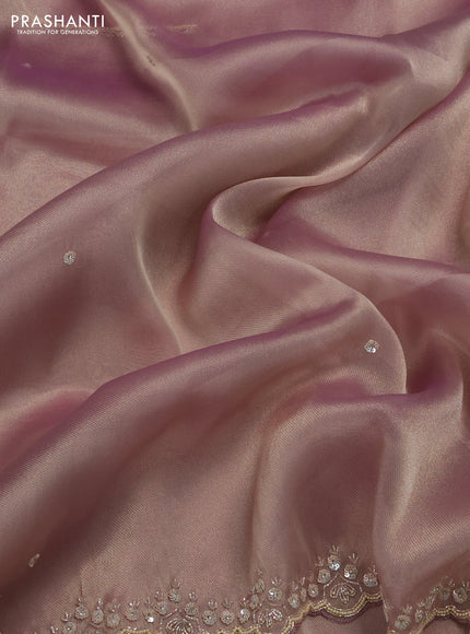 Lavender Organza Silk embroidery saree
