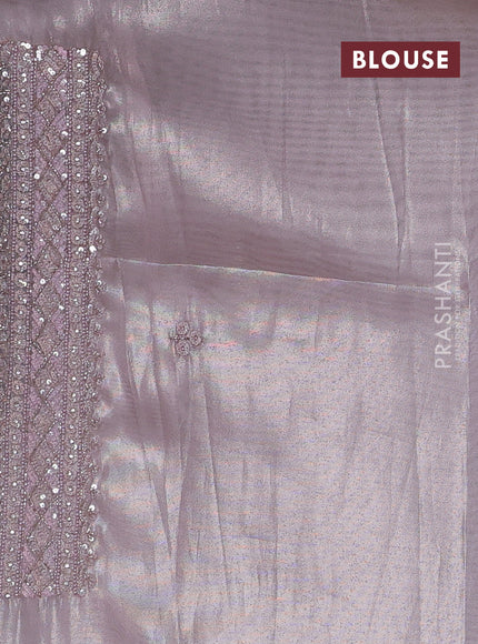 Light Pink Organza silk embroidery saree