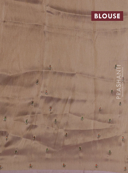 Lavender Banarasi silk embroidery saree