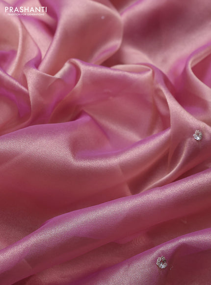 Light Pink Tissue Silk Embroidery Saree