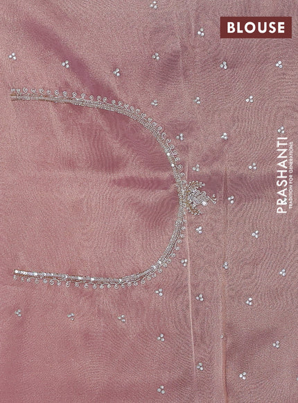 Light Pink Tissue Silk Embroidery Saree