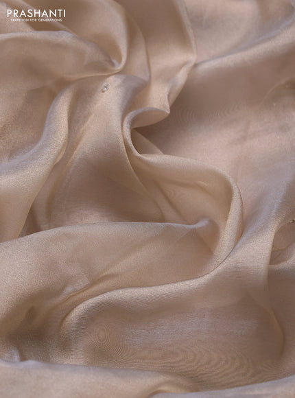 Beige Tissue Silk Embroidery Saree