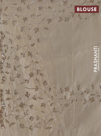 Beige Tissue Silk Embroidery Saree
