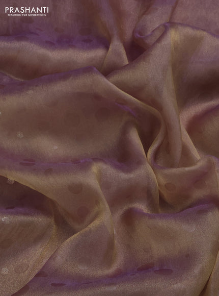 Pastel Lavender Tissue silk Embroidery Saree