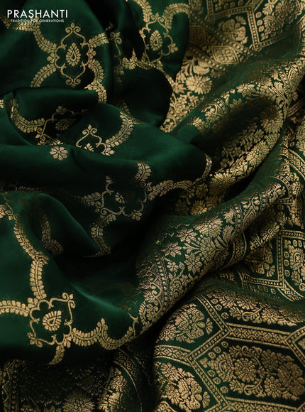 Green & Red Banarasi silk Embroidery saree