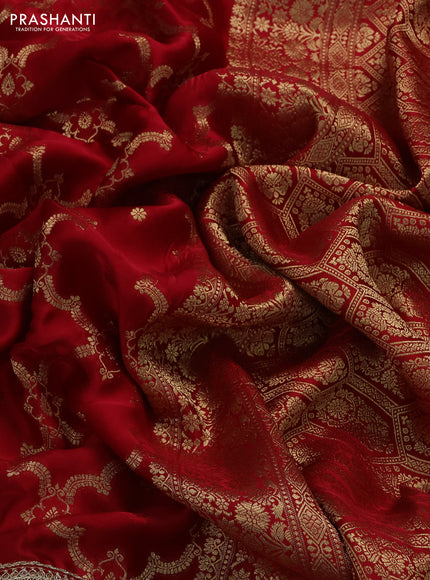 Red Banarasi silk Embroidery saree