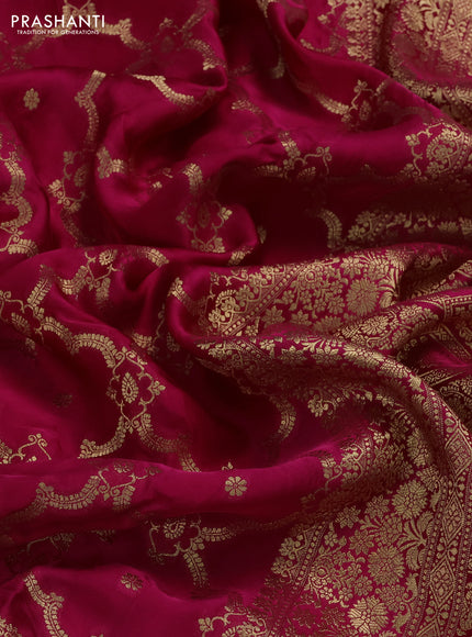 Orange Banarasi silk Embroidery saree
