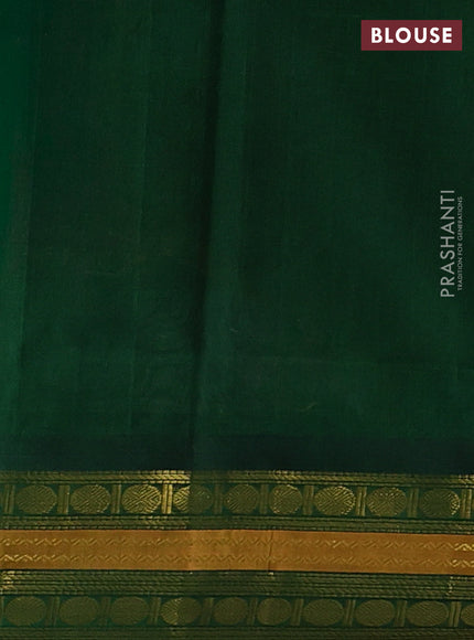 Mustard Yellow & Green Silk Cotton Korvai - Buttas