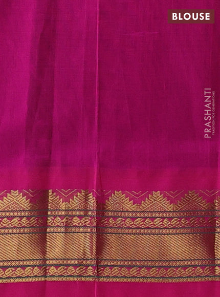 Black & Pink Silk Cotton Korvai Saree